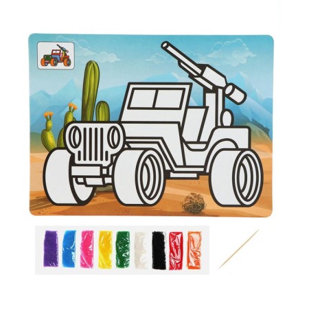 Fresco with a color base "Machine with a machine gun" 9 flowers of sand 2 g-2