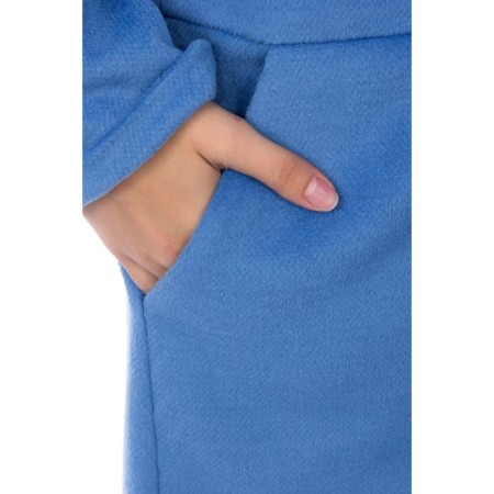 Female coat, size 46, blue color-11