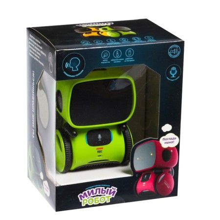 Interactive “cute robot” robot, light and sound effects, Russian voice acting, green color-3