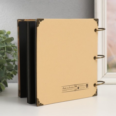 Photo album on rings 30 sheets "Bush roses" Black sheets 18x18 cm-3