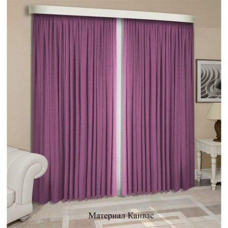 Set of curtains "Canvas", size 200x250 cm, 2 pcs, raspberry color-1