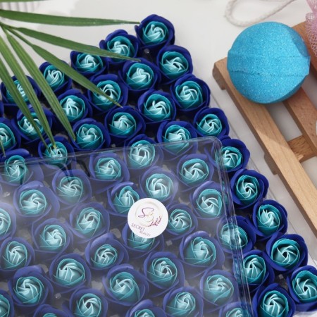 Soap roses white-blue, set 81 pcs-3