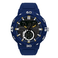 Electronic watches, D-4.9 cm, alarm clock, Caledar, silicone strap, blue