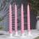 A set of candles of twisted, 2.3x 24.5 cm, 5 hours, 50 g, 4 pieces, light pink