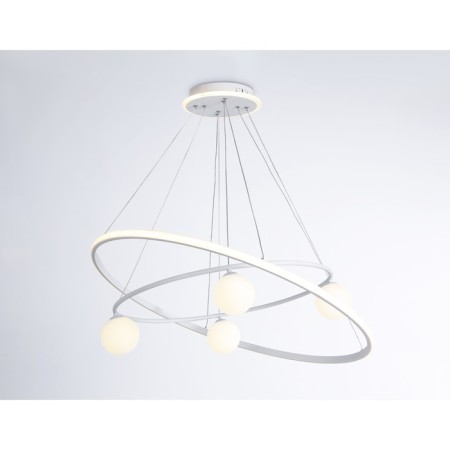 LED LED suspension with a change of lamp and with the control panel Ambrella Light, Linetech, FL66326, G9, 92 W, 6900LUM, 3000-6400K, white, white matte-2