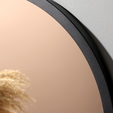 Wall mirror in a round case made of metal, d = 60, black ruby-1