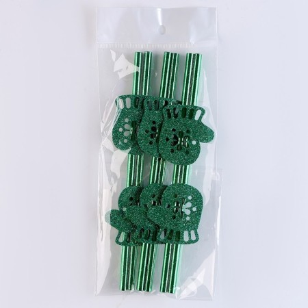 Pipe for cocktail "mittens", in a set of 6 pcs., Green-3