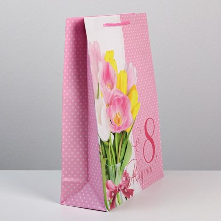 Package Gift Laminated Vertical, Packaging, “Happy Spring”, L 31 x 40 x 11.5 cm-1
