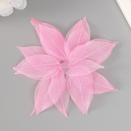 Leaves skeletered for creativity "pink" set 20 pcs h = 6-6.5 cm-2