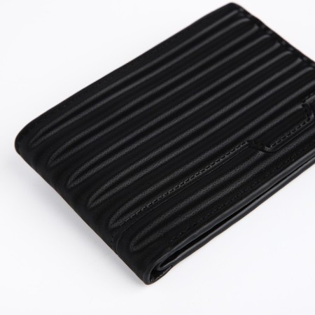 Male purse without fastening, for bills, for cards, black color-2