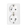 Rosette "Elect" RS 16-011, 16 A, 250 V, double, open, with salary, white