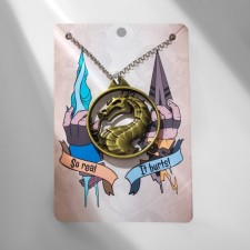 Japan's pendant Fire -breathing dragon, color black gold, 56 cm