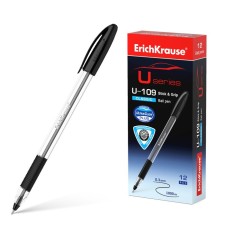 Ballic handle Erichkrause U-109 Classic Stick & Grip, Node 1.0 mm, flu, black ink black