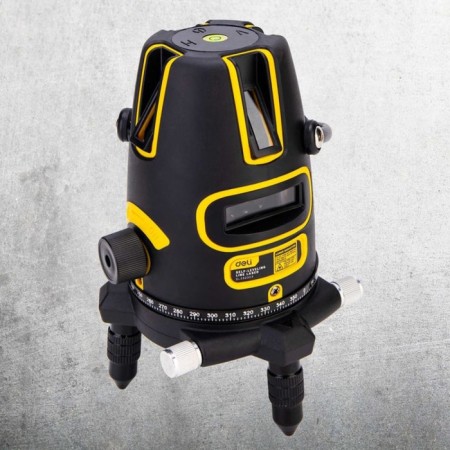 Laser level Deli DL332303 102966, 3 rays, 635 nm, ± 3 degrees, ± 1.5 mm/m, 360 °
