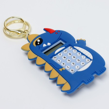 Dino-puzzle with a calculator, on a keychain, Mix color-5