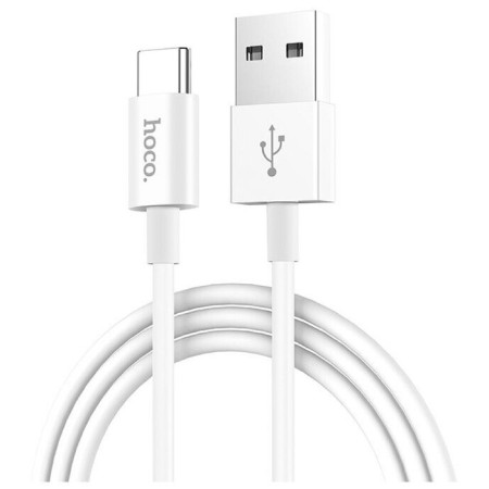 Hoco X23, Type -C cable - USB, 3 A, 1 m, TPE braid, white-1