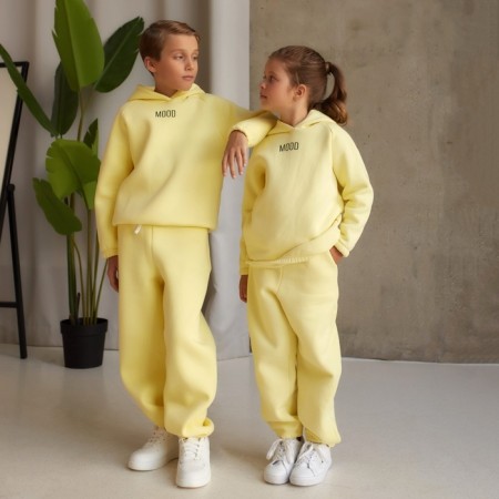 Kids (hoodies, trousers) minku: Basic Line Kids, Oversize, yellow color, height 140-10