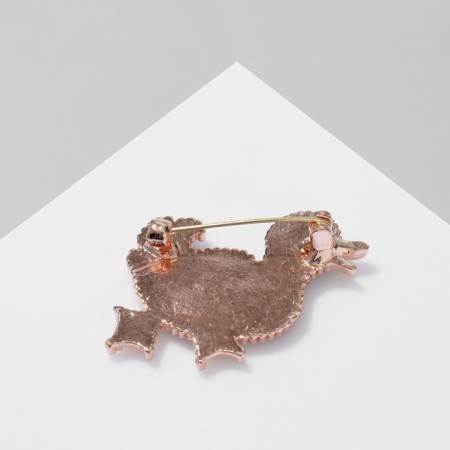 Brooch "Duck", colored in pink gold-1