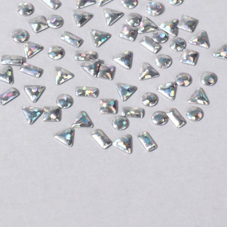 Decorative elements for decor, voluminous, holographic, 12 cells, silver color-2