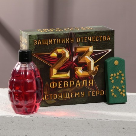 Gift set of cosmetics "February 23", shower gel 250 ml and soap, Hard Line