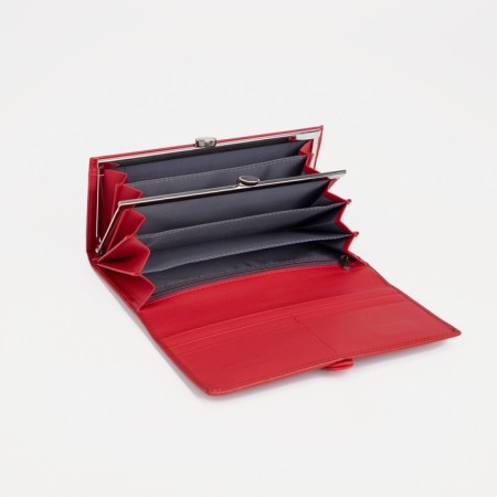 Women's wallet on magnets, red color-2