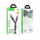 Cable Hoco U115, Type-C-Type-C, 100W, 5 A, 1.2 m, transparent, nylon braid, black
