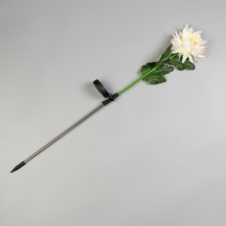 Garden lamp on the solar battery "White Chrysanthemum", 75 cm, 1 led, white glow-4