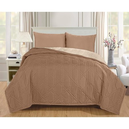 ARTI bedspread, size 180x200 cm, color is light brown