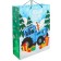New Year. Gift package, 31x40x11.5 cm, packaging, blue tractor