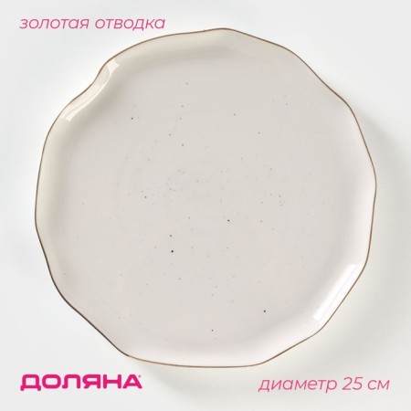 Plate porcelain dining shares "Milky Way", D = 25 cm, white color in plain