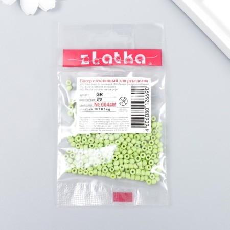 Beads "Zlatka" 08/0, 3 mm, 10 g 0044m light green-2
