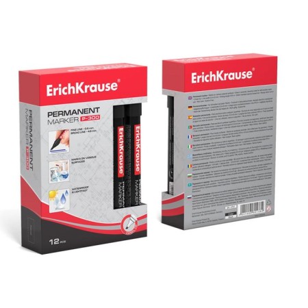 Permanent marker 0.5-4.6 mm, Erichkrause P-300, mowing tip, black-3