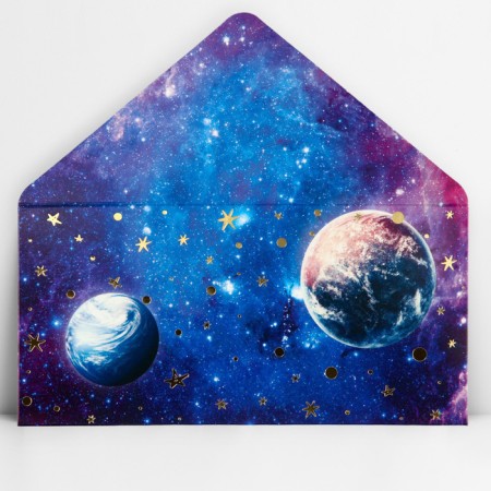 Money envelope "Cosmos", embossing, 16.5 x 8 cm-1