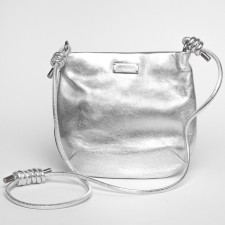 Bag Cross-Body Women's, genuine leather, Ludor silver, 23x6x22 cm