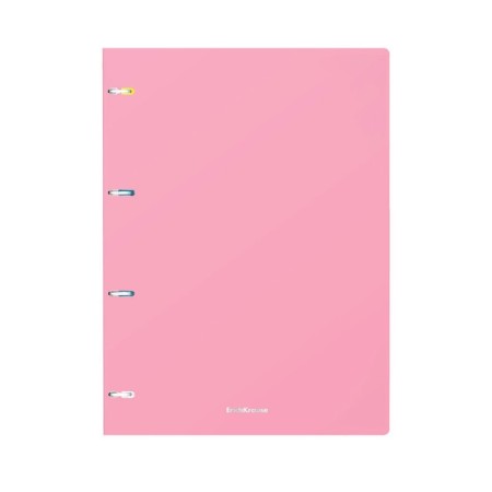 Notebook on A4 rings, 80 sheets in the Erichkrause "Pastel" cage, plastic cover, offset unit, whiteness 100%, mix-3