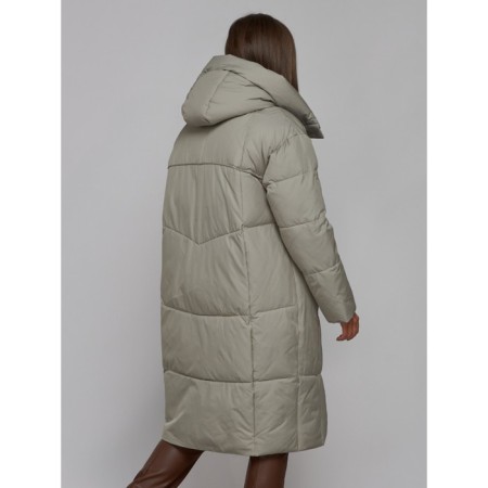 Coat insulated winter female, size 44, green color-7
