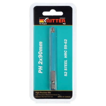 Bit Ritter WP PS20112091, with a magnet, steel S2, PH2 x 90 mm-2