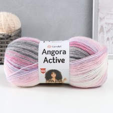 Пряжа "Angora Active" 20% шерсть, 80% акрил  500м/100гр (848 персик-роз-сирень)