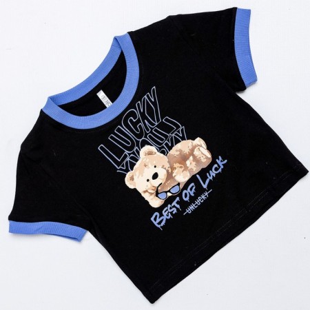 Children's T -shirt, height 158 ​​cm, black color-1