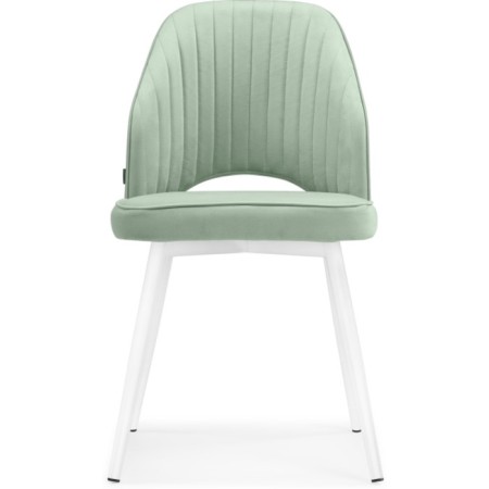 Stool on the Brainy Metal Carcass Velutto 14 Metal/velor, White/Green 48x60x83 cm-1