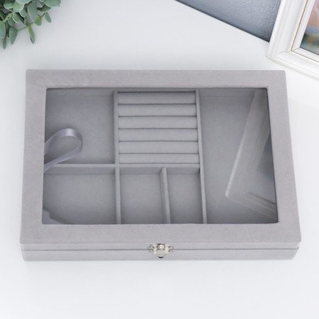 Borhat casket for jewelry multifunctional "gray fog" 5x20x28 cm-1