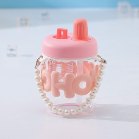 Water bottle "Beauty", 400 ml, 8 × 14.5 cm, pink color-1
