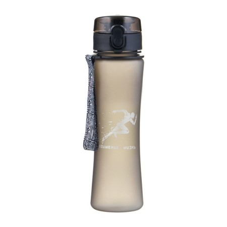 Water bottle, 600 ml, "movement - life", with a drinker, black-1