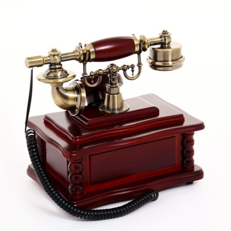 Retro telephone with a drawer, dark tree, 16x23x25 cm-7