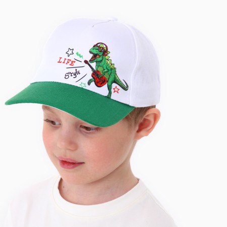 Baby cap for the boy Life Style, Dino, White Color, Rr. 52-54, 5-7 years old-9