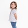 T-shirt for girls, gray/strip, height 104-110 cm
