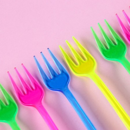 Plastic forks, set 12 pcs., Mix colors-2