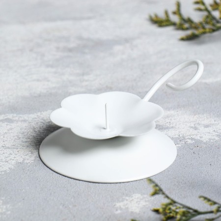 Climb "Flower N" metal per 1 candle, 9x3.5 cm, white-1