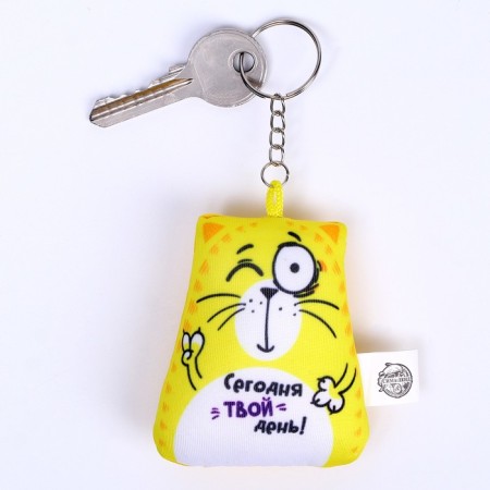 Antistress keychain "Today is your day!", Cat, 6x7 cm-1