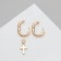 Earrings with the removable element "Transformer" Cross, black color in gold
